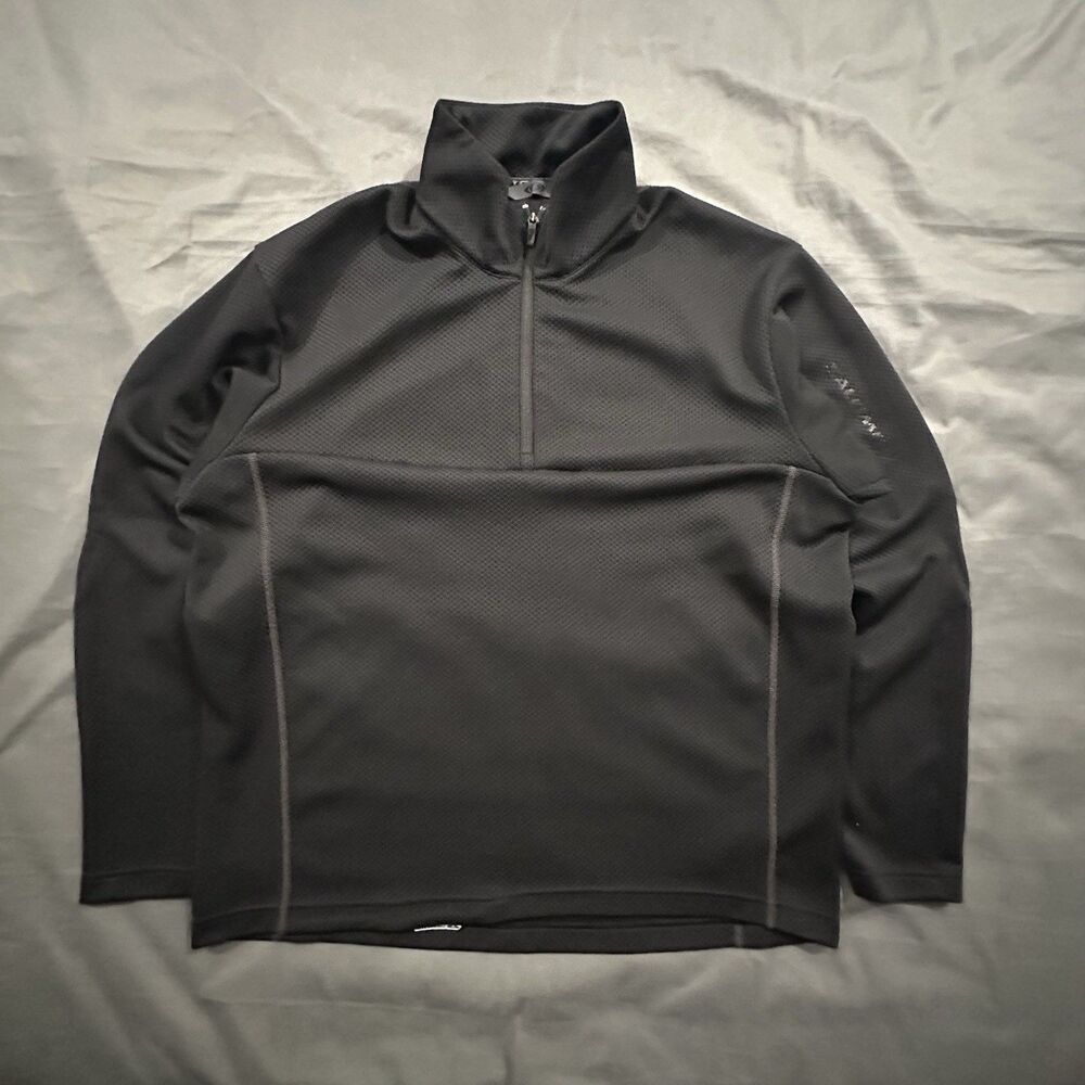 Salomon Motomesh Sweatshirt 1/4 Zip Mens L Pullover Waffle Knit Outdoor Hiking